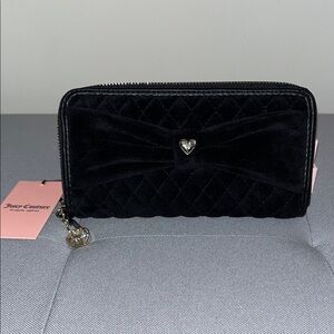 Juicy Couture Black Velvet Quilted Wallet